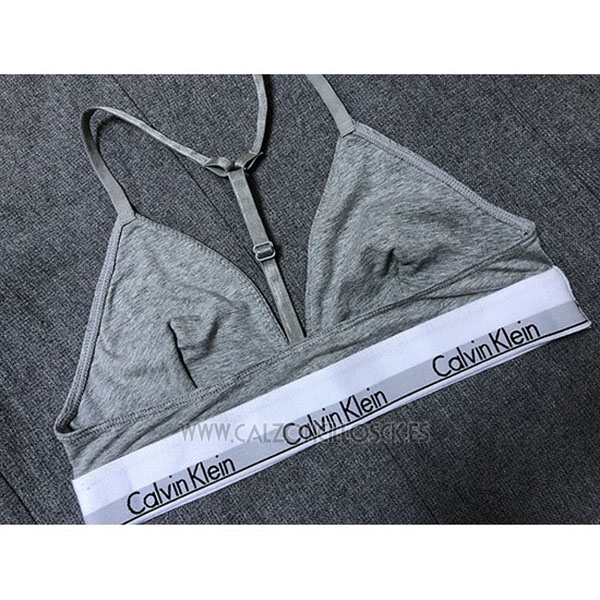 Conjunto Sujetador y Slip Calvin Klein Mujer Gris 